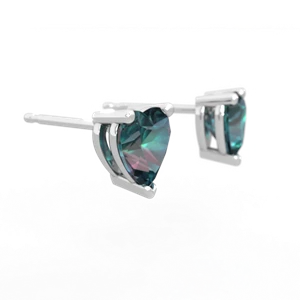 Alexandrite 6Mm Heart Stud 14K White Gold earrings E1862