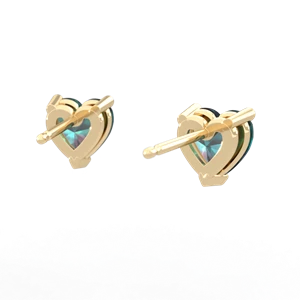 Alexandrite 6Mm Heart Stud 14K Yellow Gold earrings E1862