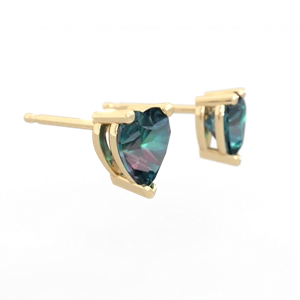 Alexandrite 6Mm Heart Stud 14K Yellow Gold earrings E1862
