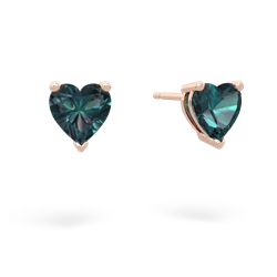 Alexandrite 6Mm Heart Stud 14K Rose Gold earrings E1862