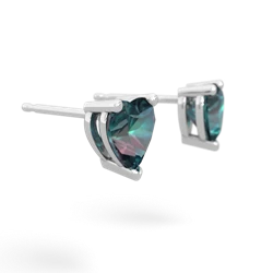 Alexandrite 6Mm Heart Stud 14K White Gold earrings E1862