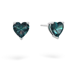 Alexandrite 6Mm Heart Stud 14K White Gold earrings E1862