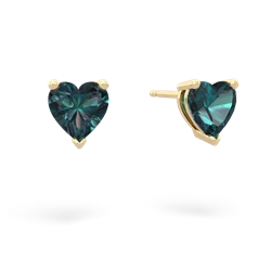 Alexandrite 6Mm Heart Stud 14K Yellow Gold earrings E1862