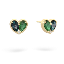 Alexandrite 'Our Heart' 14K Yellow Gold earrings E5072