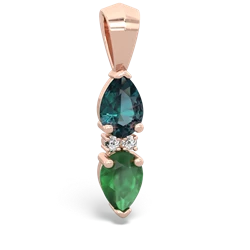 Alexandrite Bowtie Drop 14K Rose Gold pendant P0865