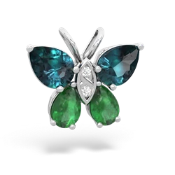 Alexandrite Butterfly 14K White Gold pendant P2215