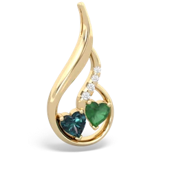 Alexandrite Keepsake Curves 14K Yellow Gold pendant P5450