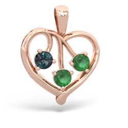 Alexandrite Glowing Heart 14K Rose Gold pendant P2233