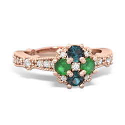 Alexandrite Sparkling Tiara Cluster 14K Rose Gold ring R26293RD