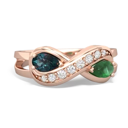 Alexandrite Diamond Infinity 14K Rose Gold ring R5390