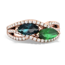 Alexandrite Diamond Rivers 14K Rose Gold ring R3070