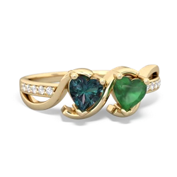 Alexandrite Side By Side 14K Yellow Gold ring R3090