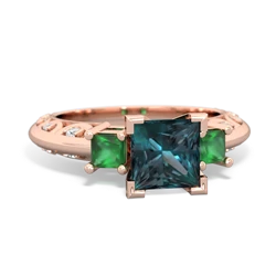 Alexandrite Eternal Embrace Engagement 14K Rose Gold ring C2001