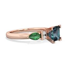 Alexandrite 6Mm Princess Eternal Embrace Engagement 14K Rose Gold ring C2002