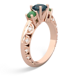 Alexandrite Art Deco Eternal Embrace Engagement 14K Rose Gold ring C2003