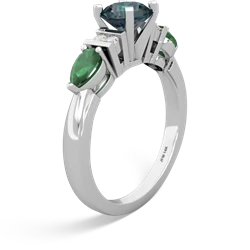 Alexandrite 6Mm Round Eternal Embrace Engagement 14K White Gold ring R2005