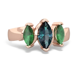 Alexandrite Three Peeks 14K Rose Gold ring R2433