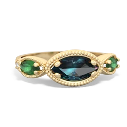 Alexandrite Milgrain Marquise 14K Yellow Gold ring R5700