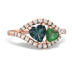 Alexandrite Mother And Child 14K Rose Gold ring R3010