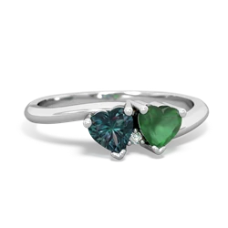 Alexandrite Sweethearts 14K White Gold ring R5260