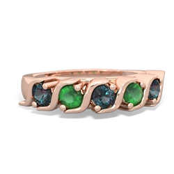 Alexandrite Anniversary Band 14K Rose Gold ring R2089