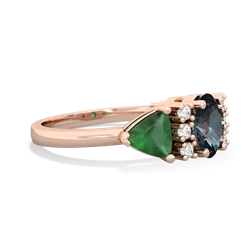 Alexandrite Antique Style Three Stone 14K Rose Gold ring R2186