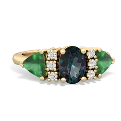 Alexandrite Antique Style Three Stone 14K Yellow Gold ring R2186