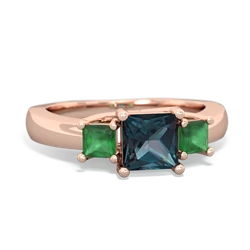 Alexandrite Three Stone Trellis 14K Rose Gold ring R4015