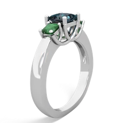 Alexandrite Three Stone Trellis 14K White Gold ring R4015