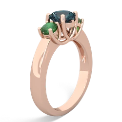 Alexandrite Three Stone Round Trellis 14K Rose Gold ring R4018