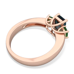 Alexandrite Three Stone Emerald-Cut Trellis 14K Rose Gold ring R4021