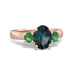 Alexandrite Three Stone Oval Trellis 14K Rose Gold ring R4024