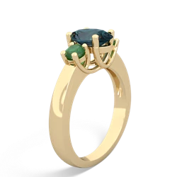 Alexandrite Three Stone Oval Trellis 14K Yellow Gold ring R4024