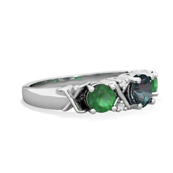 Alexandrite Hugs And Kisses 14K White Gold ring R5016