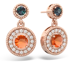 Alexandrite Halo Dangle 14K Rose Gold earrings E5319