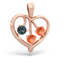 Alexandrite Glowing Heart 14K Rose Gold pendant P2233