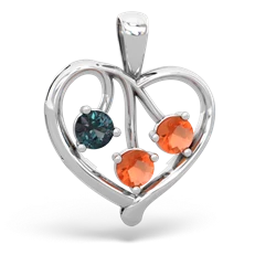 Alexandrite Glowing Heart 14K White Gold pendant P2233