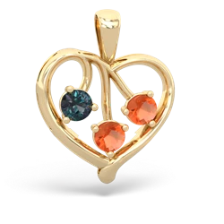 Alexandrite Glowing Heart 14K Yellow Gold pendant P2233