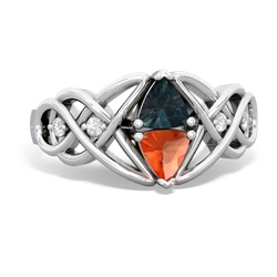 Alexandrite Keepsake Celtic Knot 14K White Gold ring R5300