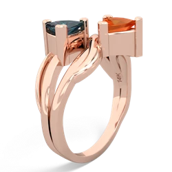 Alexandrite Split Band Swirl 14K Rose Gold ring R2341