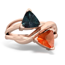 Alexandrite Split Band Swirl 14K Rose Gold ring R2341