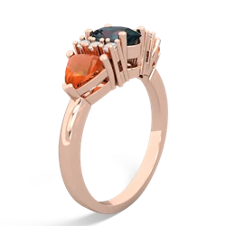 Alexandrite Antique Style Three Stone 14K Rose Gold ring R2186