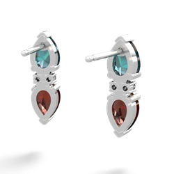 Alexandrite Bowtie Drop 14K White Gold earrings E0865