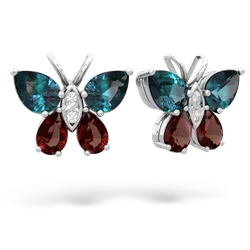 Alexandrite Butterfly 14K White Gold earrings E2215