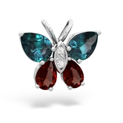 Alexandrite Butterfly 14K White Gold pendant P2215