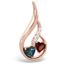 Alexandrite Keepsake Curves 14K Rose Gold pendant P5450