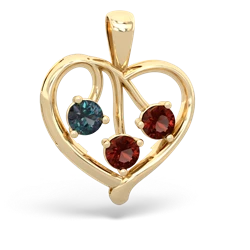 Alexandrite Glowing Heart 14K Yellow Gold pendant P2233