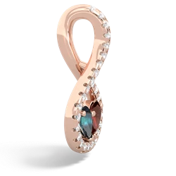 Alexandrite Pave Twist 'One Heart' 14K Rose Gold pendant P5360