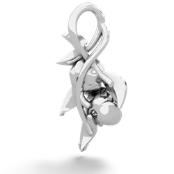 Alexandrite Rose Vine 14K White Gold pendant P5680