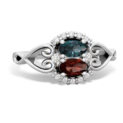 Alexandrite Love Nest 14K White Gold ring R5860